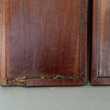 Pair old wood panels & mother-of-pearl Vietnam, Indochina around 1900 60x17 cm SB