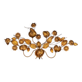 Vintage 20thc italian gilt iron wall sconce lamp c.1970