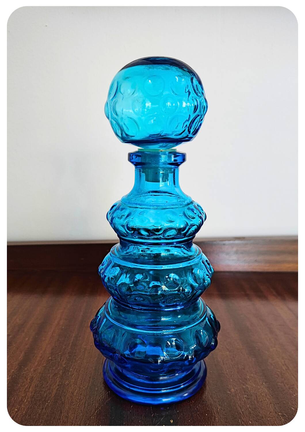 Carafe / Bouteille Empoli Bleue Vintage avec bouchon