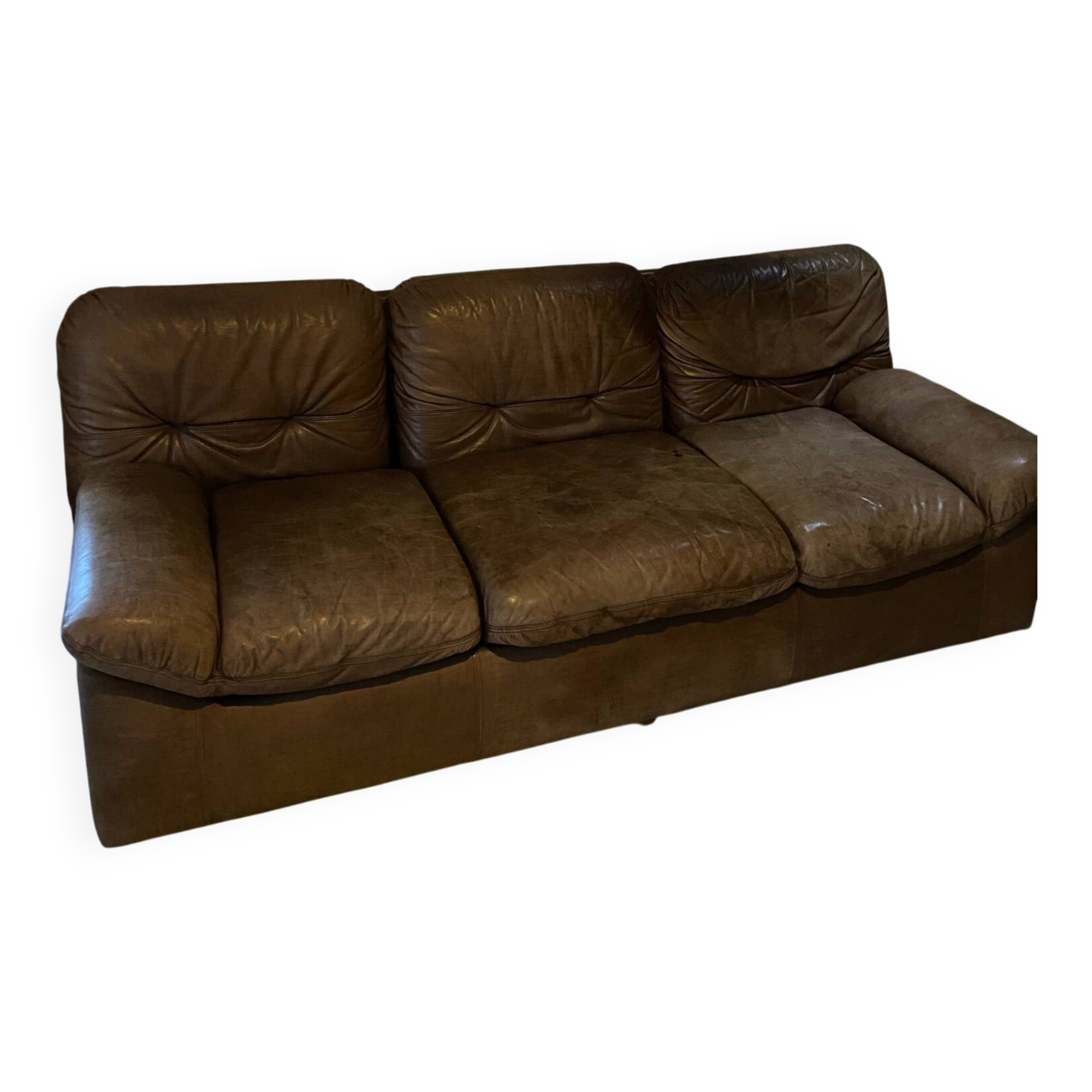 3-seater cognac leather sofa
