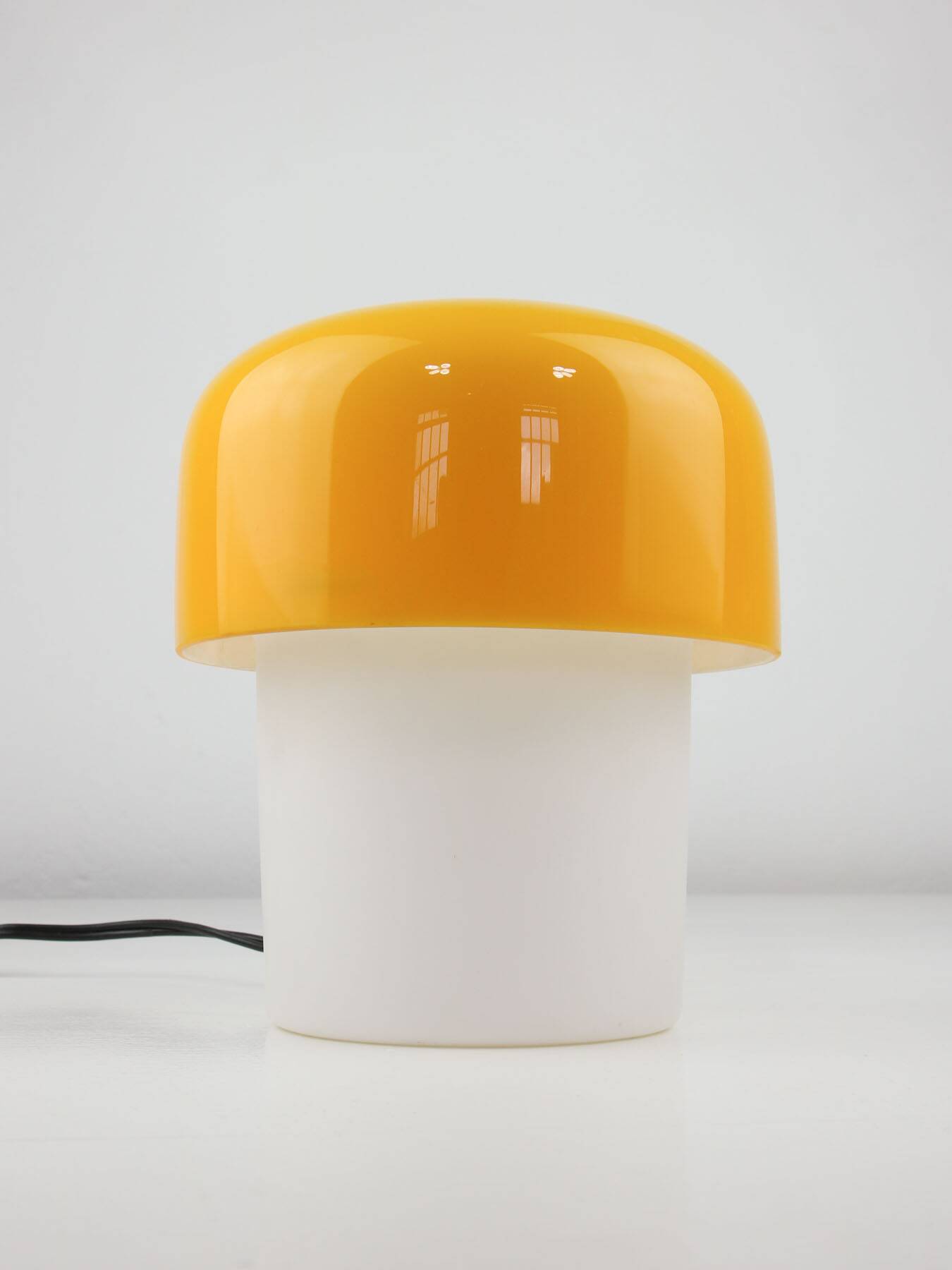 Rare Yellow Mushroom Table Lamp by Luigi Massoni for Guzzini, 1970s