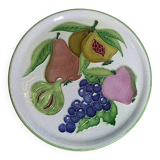 Decorative hanging plate, fruit model, in glazed ceramic