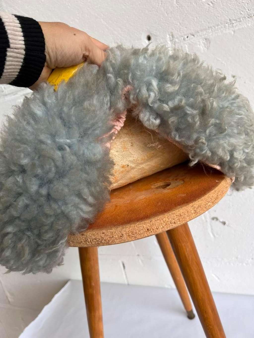 Vintage fluffy stool