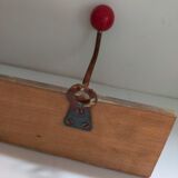 Coat rack 2 hooks vintage red balls