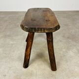 Solid wood brutalist farmhouse stool