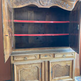 High art nouveau sideboard with 2 bodies in walnut