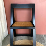Set of 4 folding chairs caned