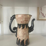 Belgian ceramic pitcher signed Sylvain Sttublet