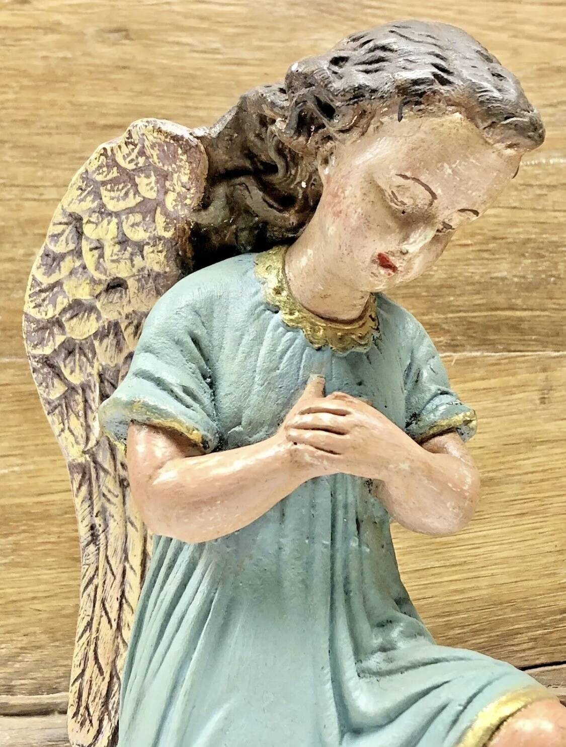 Altar angel statue 26.5 cm plaster santon church nativity scene
