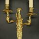 Pair of large caryatid wall sconces in Louis XV style from the 19th century - gilded bronze.