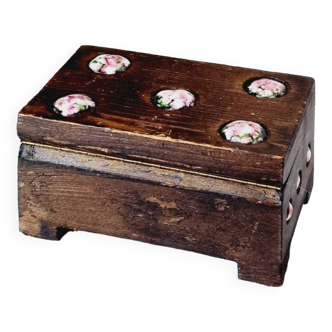 Wooden box and inlaid enamels