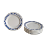 Collector art deco Lot 8 vintage dessert plates in ceramic OXFORD BRAZIL blue checkerboard