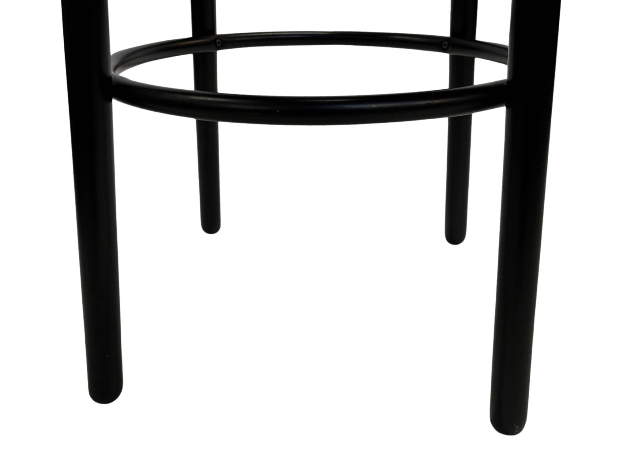Set of four vintage bar stool - webbing and wood, 1980s Italian design