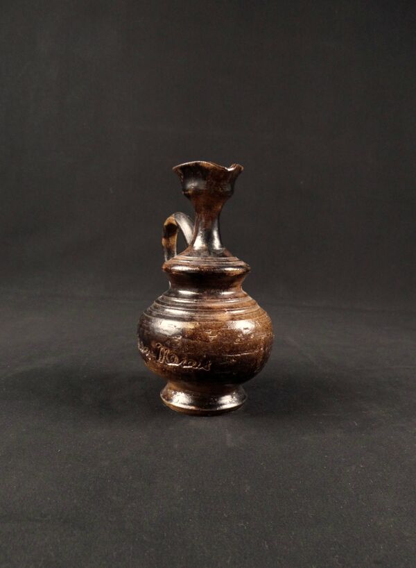 Pichet signé Jean Marais en céramique à l'émail chamotté vintage années 70