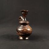 Vintage 1970s ceramic pitcher signed Jean Marais with chamotte glaze