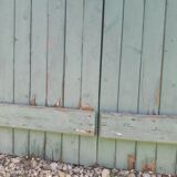 Pair of large wooden iron hanging shutters