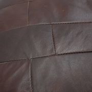 Round Patchwork Leather Pouf, Switzerland, 1970s