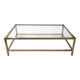 Grande table basse vintage verre et laiton – années 1960-1970