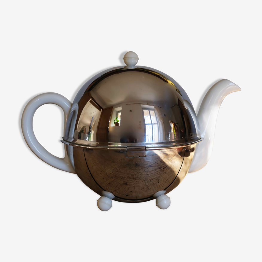 1950s Teapot Chrome & Ceramic Everhot Thermal Teapot