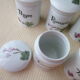 Series of 6 porcelain spice pots from Berry Lourioux