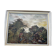 Painting, oil on canvas signed, forest landscape with horsemen