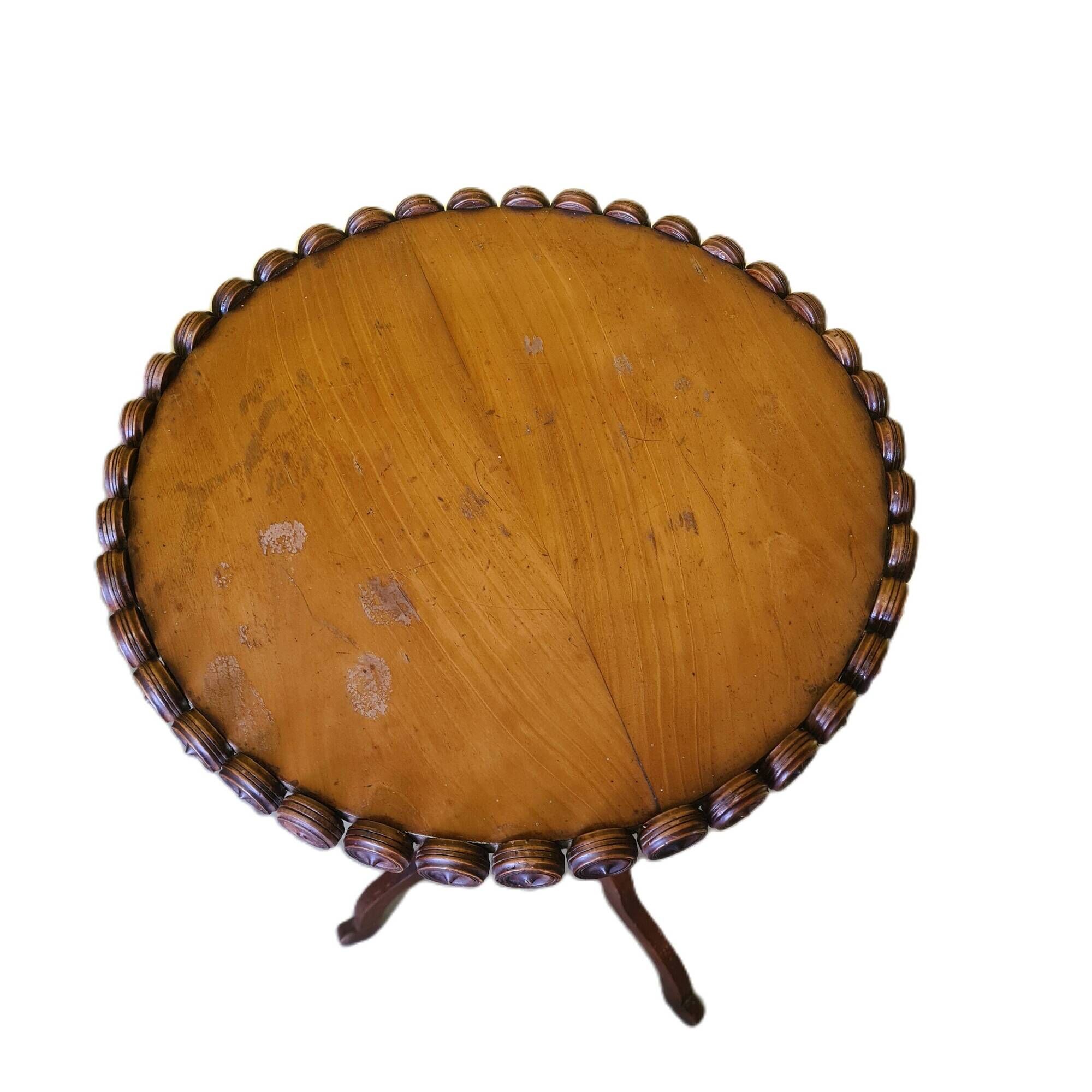 French Walnut Side Table On Tripod, Late 19th Century