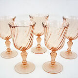 5 stemmed glasses - Rosaline Luminarc Arcoroc France - vintage 80s