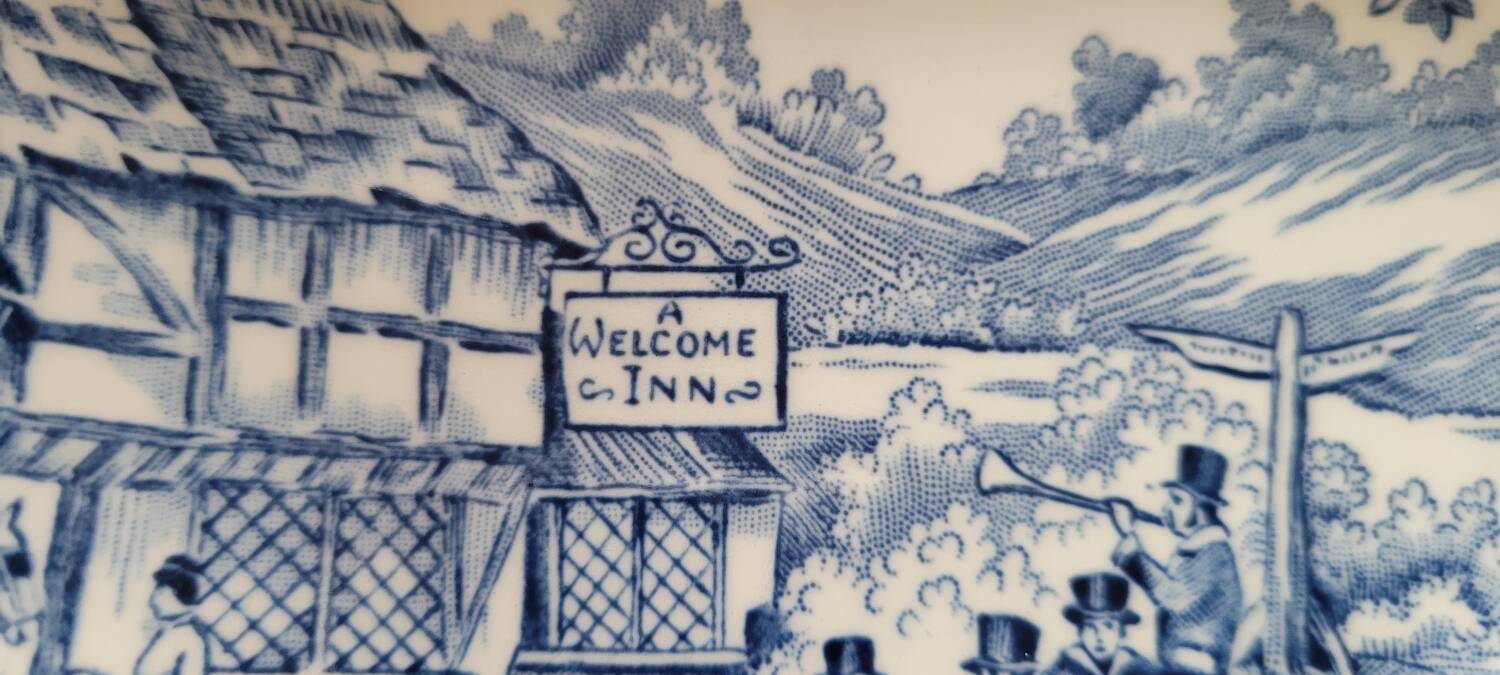 Deep plates "Coaching Days" – Alfred Meakin, Staffordshire