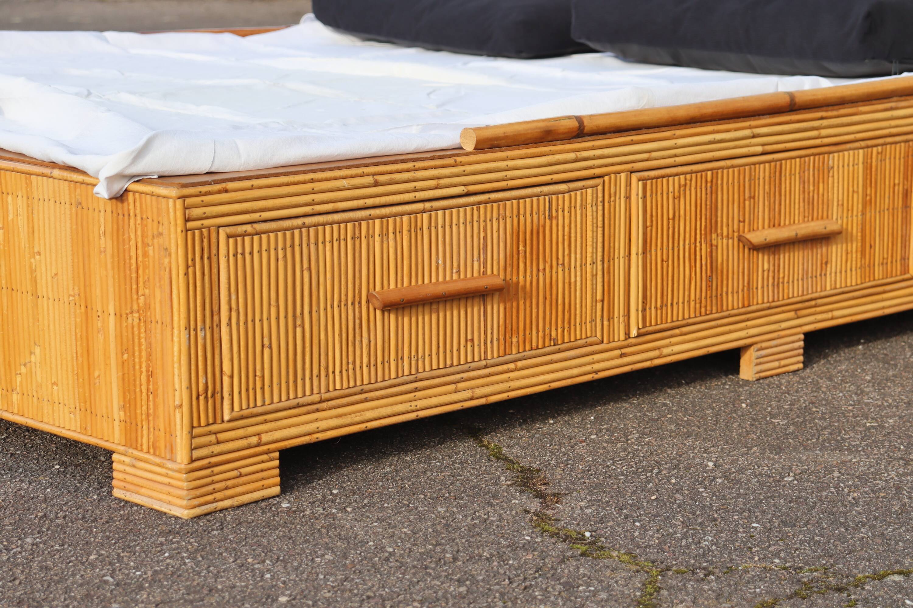 Vintage rattan bed