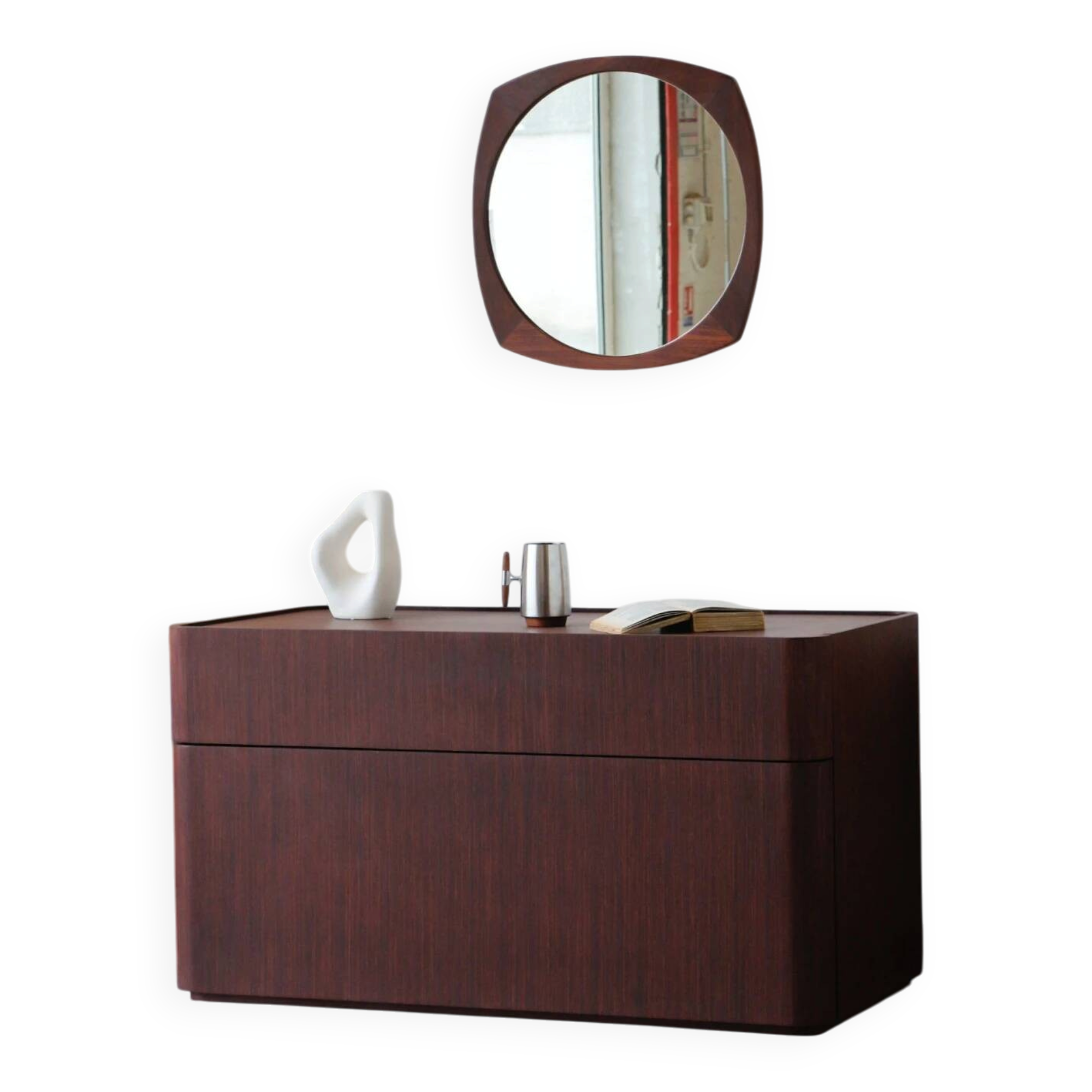 Commode italienne vintage en wengé – design 1970/80