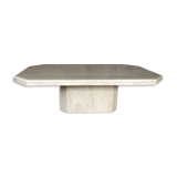 Large octagonal coffee table in 70s/80s travertine