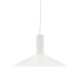 Danish white metal pendant lamp, conical shade, 2000s