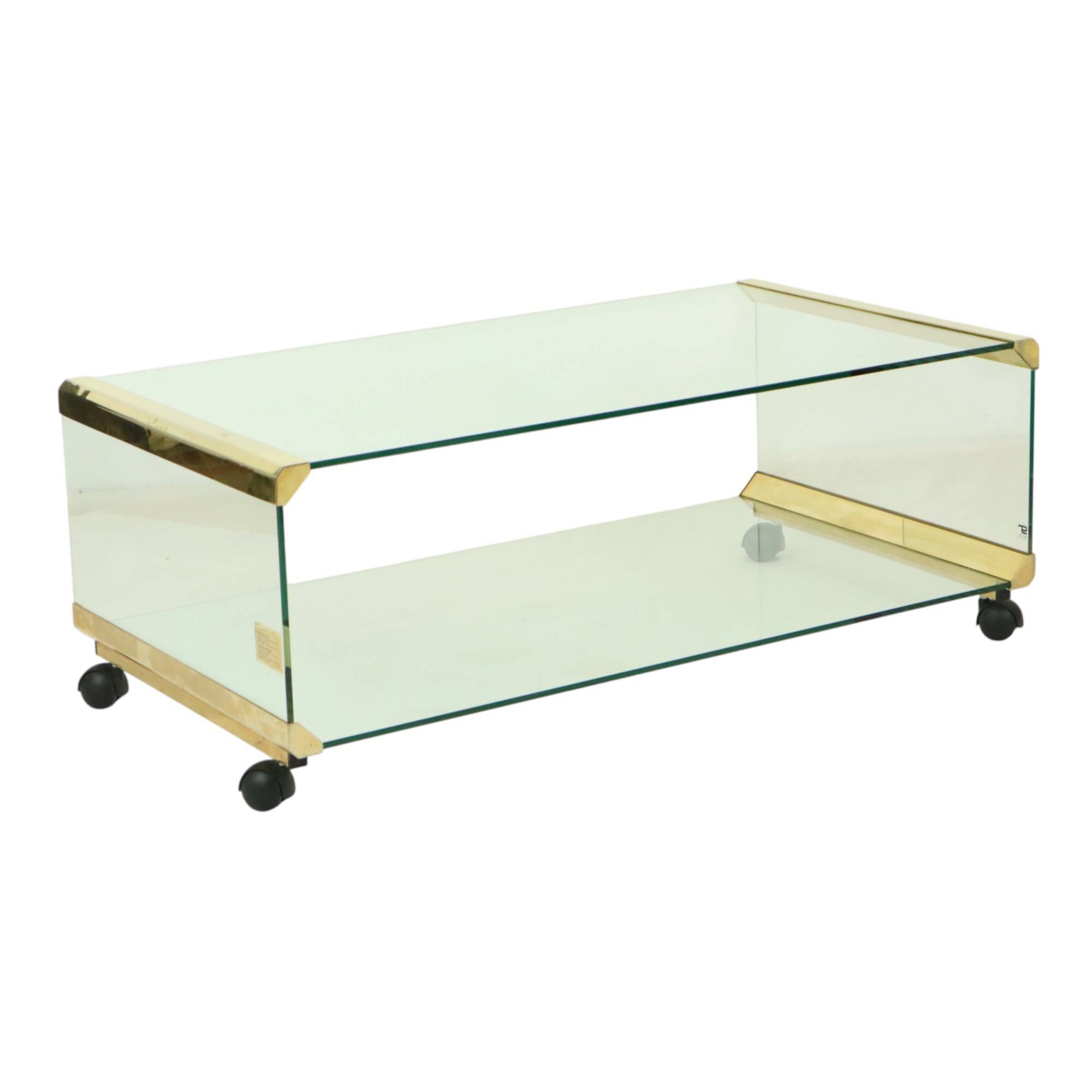 Italian Glass Coffee Table Gallotti & Radice Vintage Design 100cm