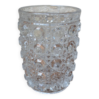 Antique crystal glass goblet signed Baccarat model Diamonds Pierreries H