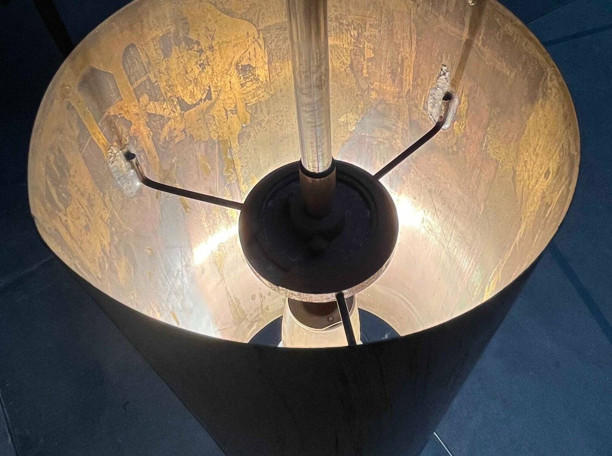 Brass tube pendant lamp in mid-century style, 1960s.