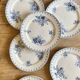 Set of 6 old dessert plates - Flore de Sarreguemines