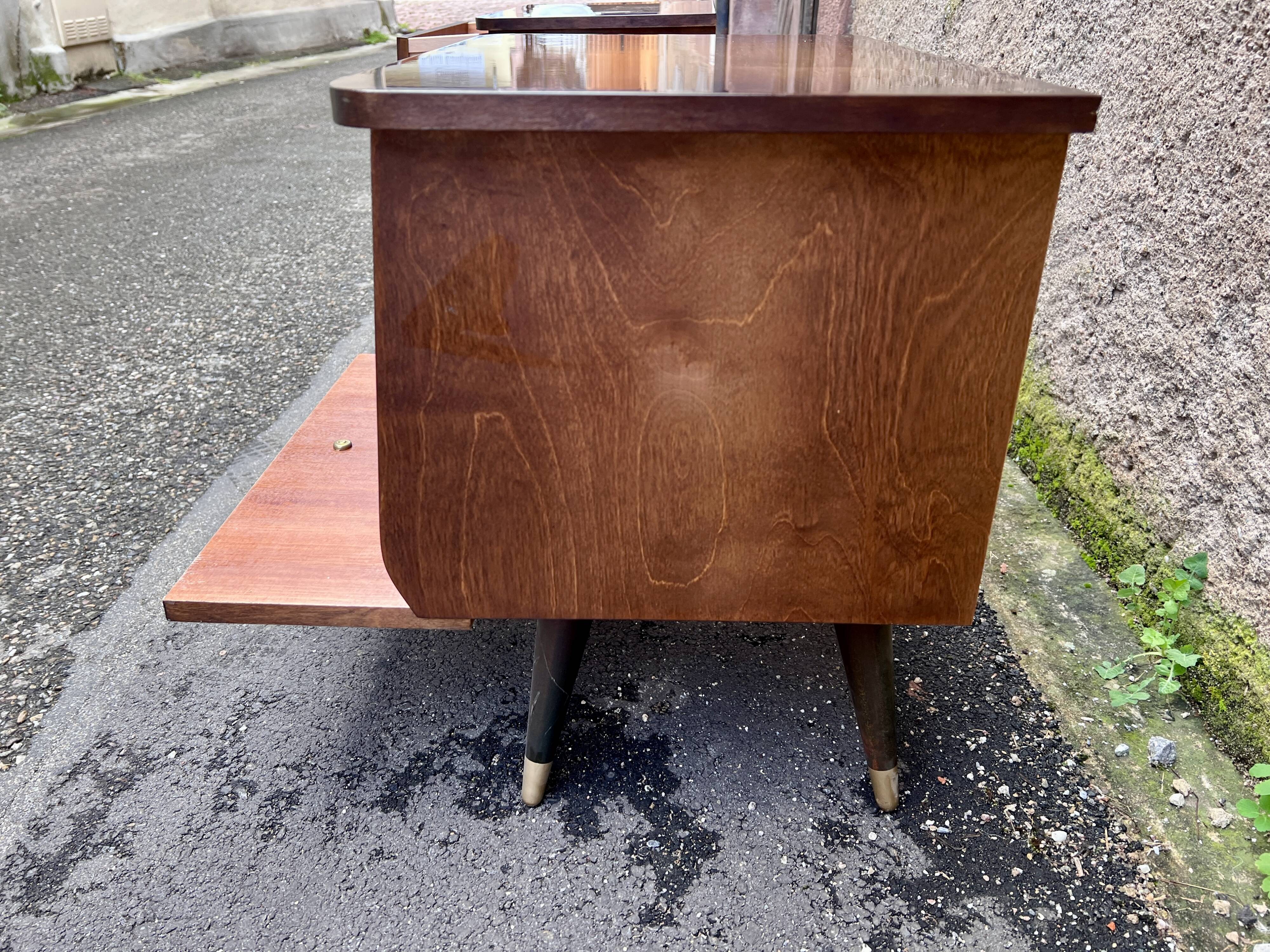 Pair of bedside tables, end of vintage sofa, old 1950