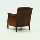 Fauteuil en cuir de mouton patiné années 1950