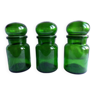 Apothecary bottles green glass jar