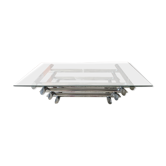 Coffee table 70s chrome and glass