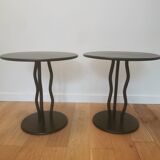 Pair of round coffee tables from the 80s
