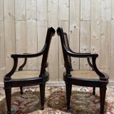 Pair of Louis XVI period caned armchairs