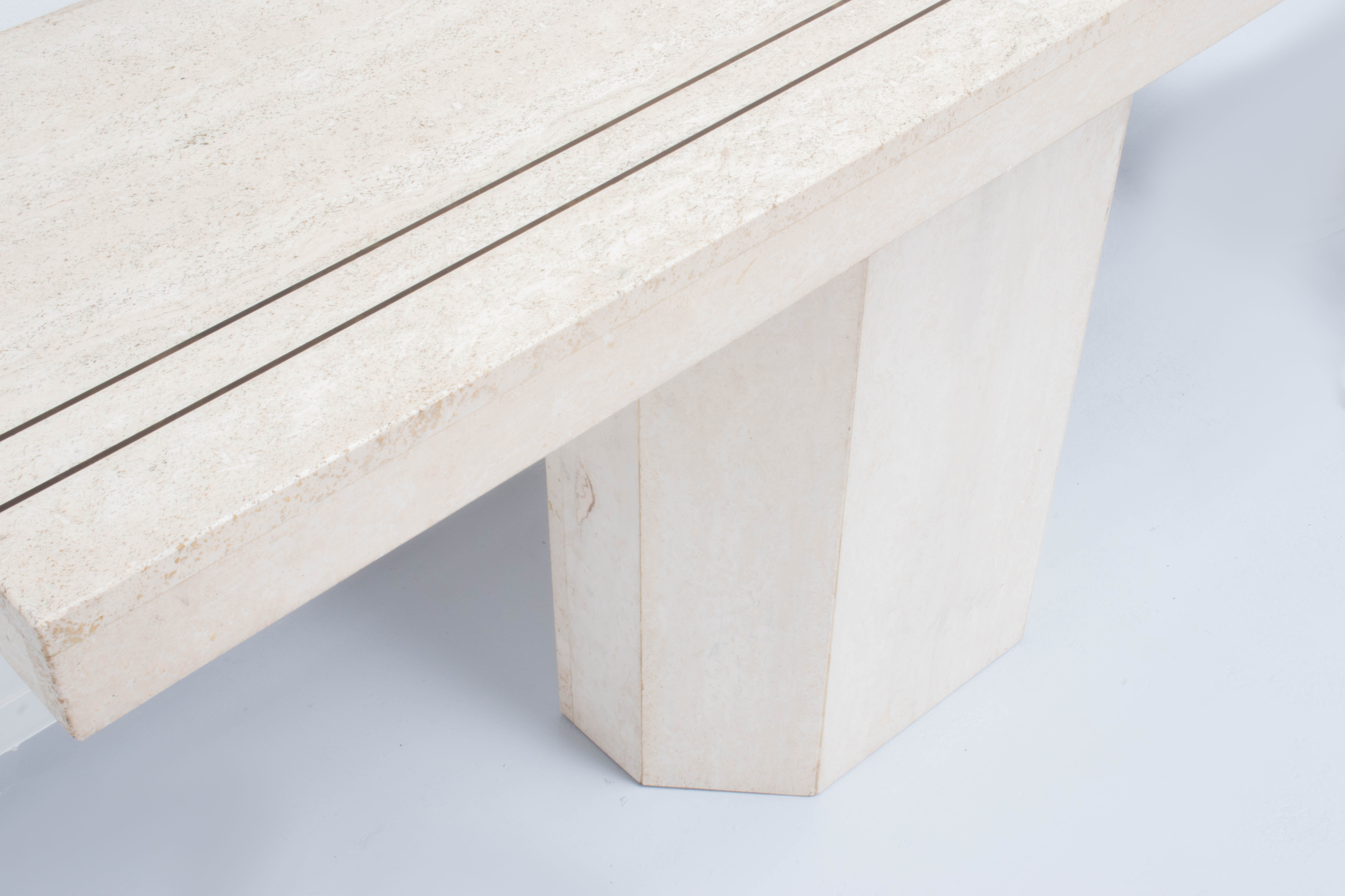 Vintage travertine console table