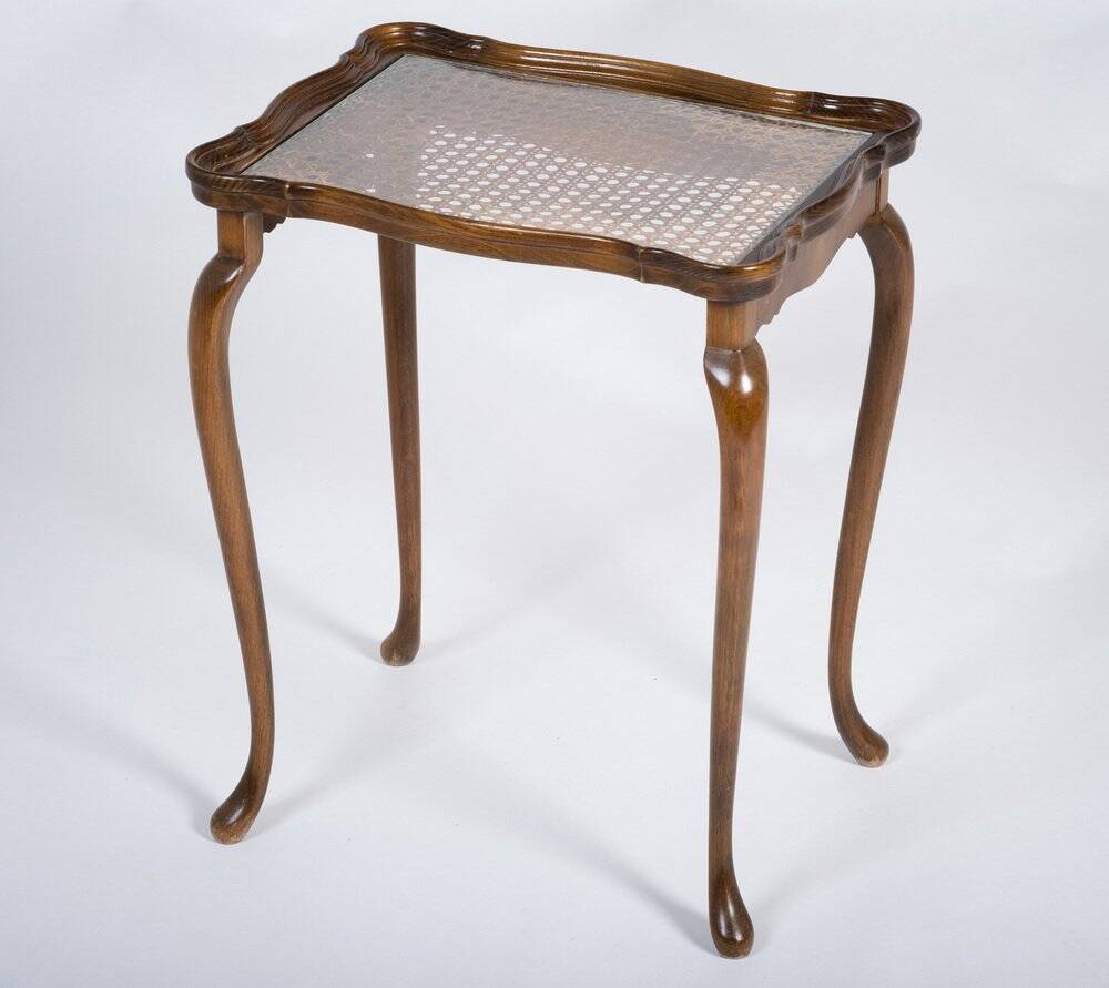 Vintage Nesting Tables with Rattan and Glass Top by Jason Møbler, 1960s, Set of 3
