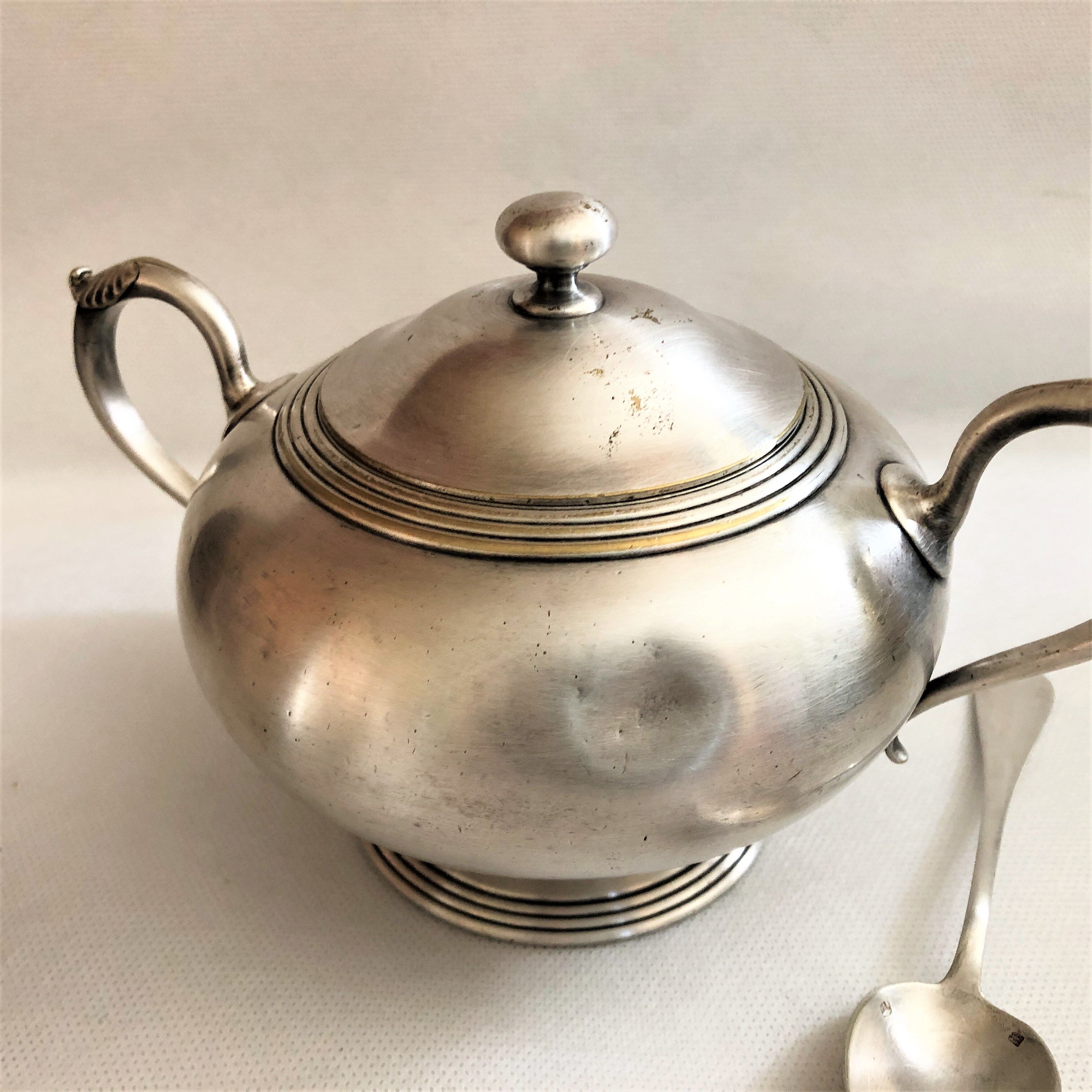 Vintage Buenos Aires silver metal coffee tea set with hallmarks