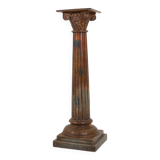 Colonne ou piédestal corinthien en bois sculpté antique, France vers 1890
