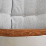 Canapé scandinave vintage extrêmement confortable en tissu gris clair années 1960, unique