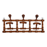 1920s bamboo wall mounted hat coat rack