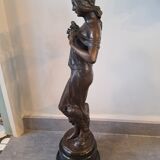 Art Nouveau bronze female sculpture