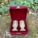 Paire de verres en onyx et leur coffret